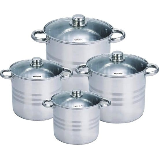 RVS Soeppanset Roestvrij Staal - 4-delig 7 liter, 9 liter, 11 liter, 13 liter
