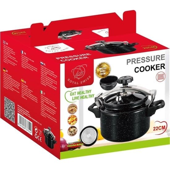 Royal Swiss - Snelkookpan Inductie - 4 Liter - 5 Liter - 7 Liter - 11 Liter - 15 Liter - Aluminium - Zwart