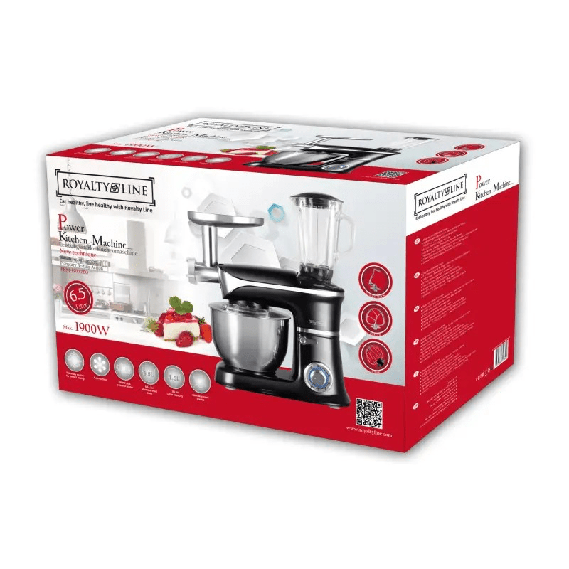 Royalty Line 3-delige Deegmachine - Keukenmachine - van 6.5 tot 14 Liters - Deeg mixer
